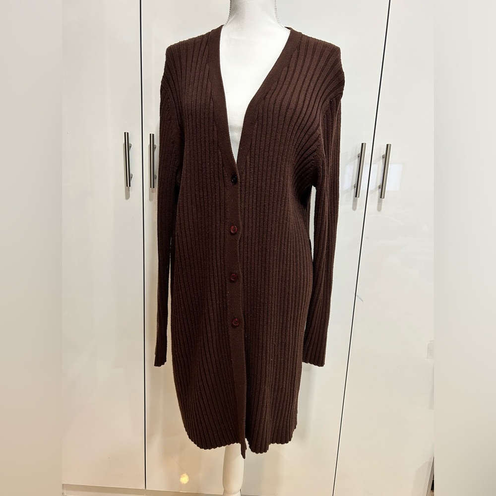 Worthington Chocolate Knit Cardigan